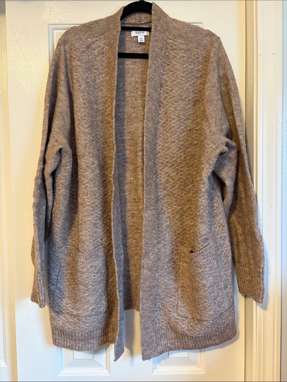 croft & barrow Taupe Open-Front Pocket Cardigan